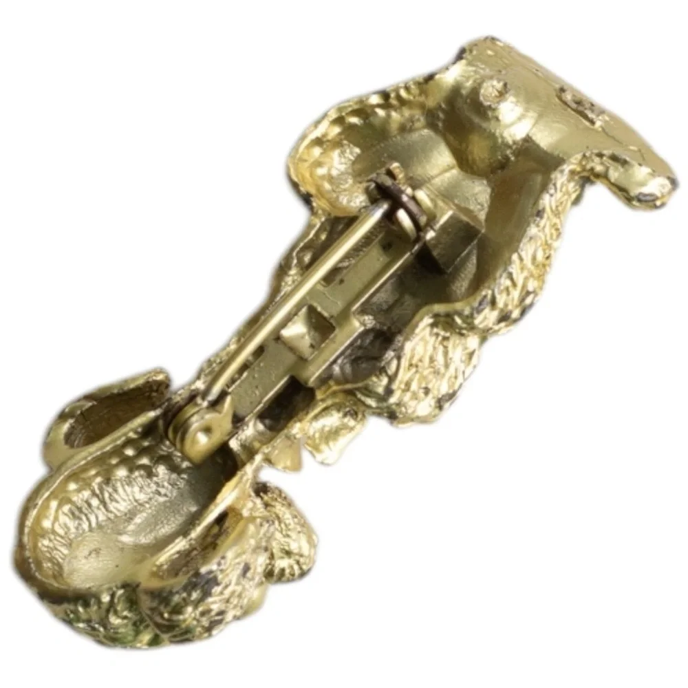 Vintage 1960s Gold Plated Poodle Dog Pin Brooches Set of 2 Small Collectible